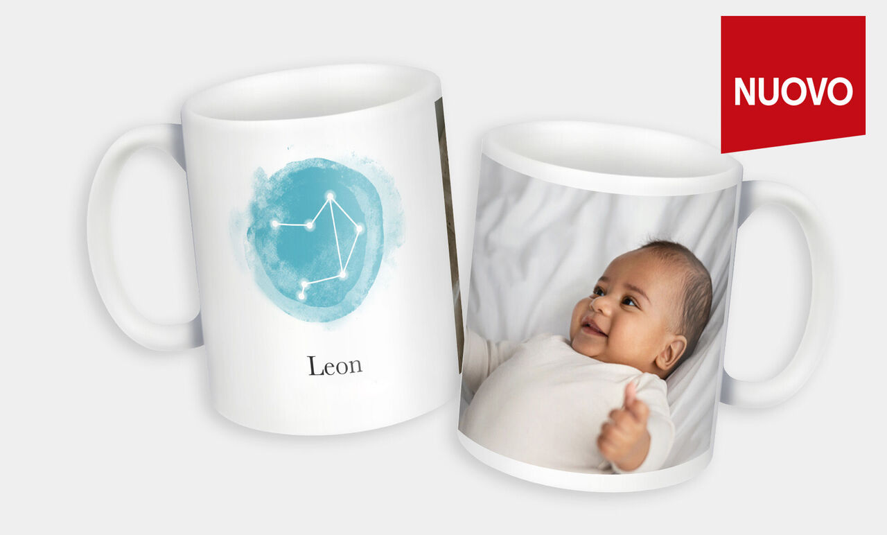 Tazza con design personalizzato e nome Leon