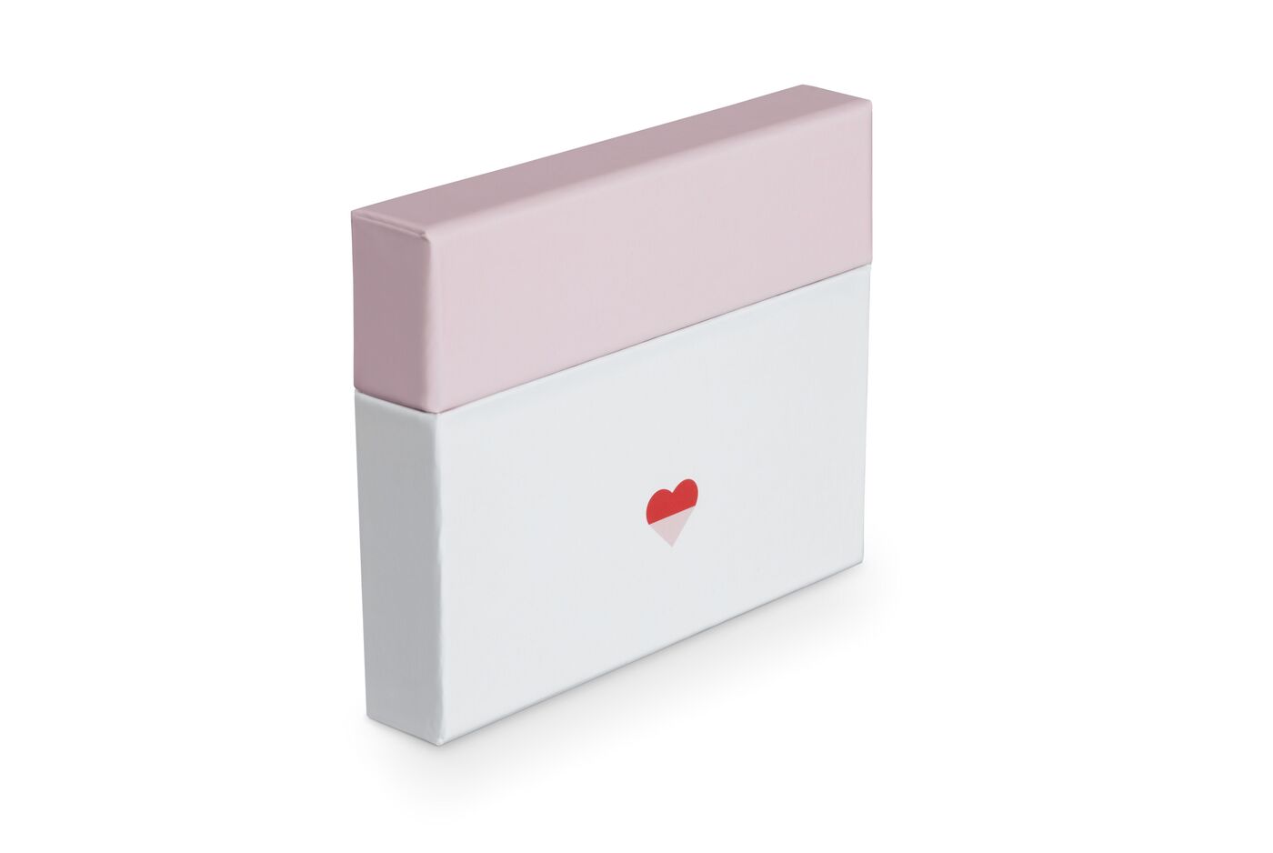 Scatola regalo splendidamente confezionata con motivo a cuore rosso